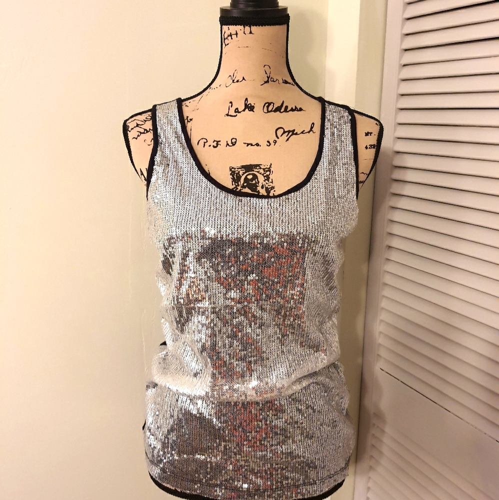 CHRISTINE GERARD - silver sequins tank top